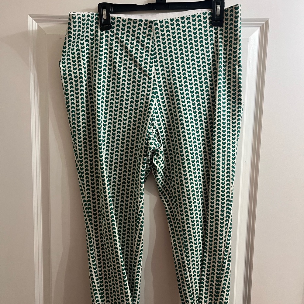 A New Day White and Green Patterned Trousers